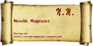 Novák Magnusz névjegykártya